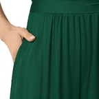 Women's V-Neck Short Sleeve Jumpsuit - High Waist Wide Leg Romper with Pockets