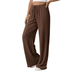 Women's Crinkle Palazzo Pants - High-Waisted Wide-Leg Flowy Summer Beach Trousers