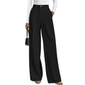 Women's High-Waisted Wide-Leg Dress Pants - Business Casual Flowy Work Trousers