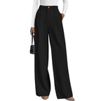 Women's High-Waisted Wide-Leg Dress Pants - Business Casual Flowy Work Trousers