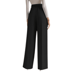 Women's High-Waisted Wide-Leg Dress Pants - Business Casual Flowy Work Trousers